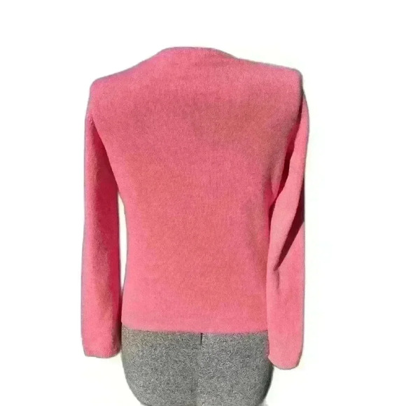 Charter Club 100% Cashmere V Neck Pullover Sweater Size M Bubblegum Pink Soft - Picture 2 of 4